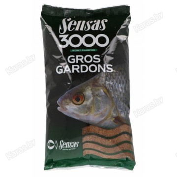 Прикормка Sensas 3000 Gros Gardon 1 кг (коричневая, плотва)
